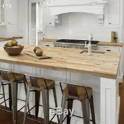 Butcher Block Countertop 6Ft x 3Ft Unfinished Acacia Wood Rustic Antimicrobial