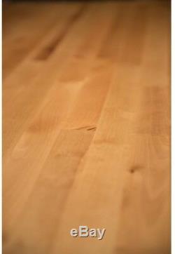 Butcher Block Countertop 74 x 25 x 1.5 Unfinished Wood Birch Antimicrobial