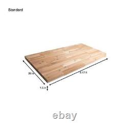 Butcher Block Countertop 8 ft. L x 25 in. D x 1.5 in. T Antimicrobial Acacia