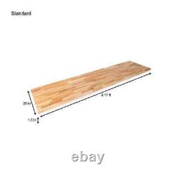 Butcher Block Countertop 8 ft. Standard Antimicrobial Solid Wood Unfinished Ash