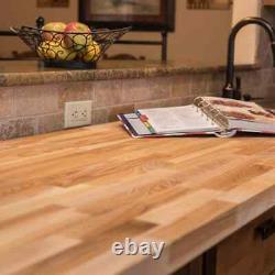Butcher Block Countertop 8 ft. Standard Antimicrobial Solid Wood Unfinished Ash