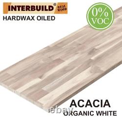 Butcher Block Countertop, Organic White Solid Acacia 8 Ft. X 25.5 In. X 1.5 In