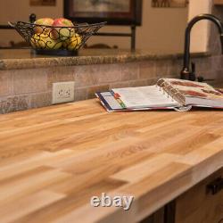 Butcher Block Countertop Unfinished Ash 10 ft. L x 25 in. D x 1.5 in. T