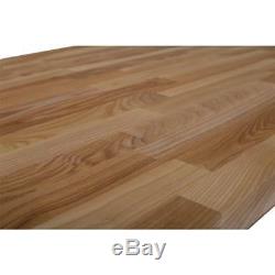 Butcher Block Countertop Unfinished Ash Antimicrobial 74 In x 39 In x 1.5 In