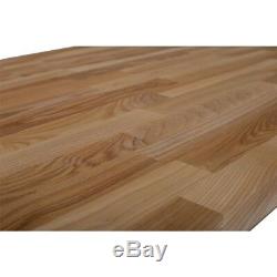 Butcher Block Countertop Unfinished Ash Antimicrobial Solid Wood Home Kitchen