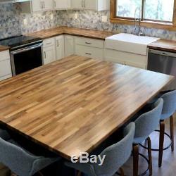 Butcher Block Countertop in Unfinished European Walnut with Anti Microbial Wood