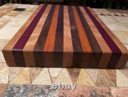Butcher Block/Cutting Board Handcrafted With Exotic Woods