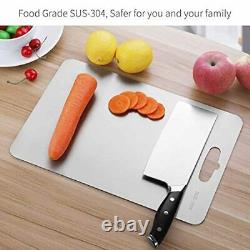 Butcher Block Cutting Board Kitchen Vegetable Chopping Stainless Steel Fruit