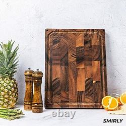 Butcher Block Cutting Board Large Wood Cutting Board for Kitchen, Large