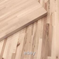 Butcher Block Desktop Countertop Impact Resistant Solid Wood in Unfinished Maple