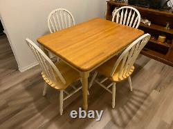 Butcher Block Dinner Table and Four Chairs