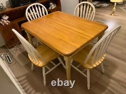 Butcher Block Dinner Table and Four Chairs