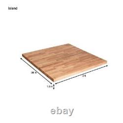 Butcher Block Island Countertop 3 Ft. Lx36 In. Dx1.5 In. T Birch Wood Unfinished