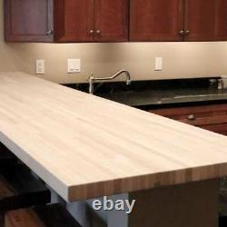 Butcher Block Island Countertop 6 ft. Eased Edge Solid Wood in Unfinished Maple