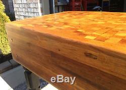 Butcher Block Table Kitchen Island Wood Heavy 34x25x35 (Vintage)
