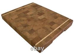 Butcher Block, Wood, Handmade, Cutting Board End Grain with Feet, Chopping Board