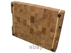 Butcher Block, Wood, Handmade, Cutting Board End Grain with Feet, Chopping Board