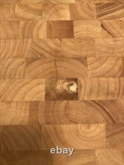 Butcher Block Wood Solid Hardwood 16x16 By 2 1/2 Tall. Sanded/Sealed. 16 Lbs