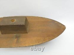 Butcher Block Wooden Wood Heavy Homemade Medium Sized Sailboat Body Hull