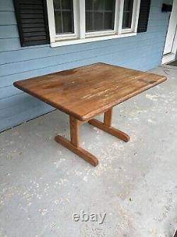 Butcher block solid oak table