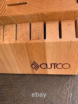 CUTCO Signature Set 24 Slot Oak Solid Wood Storage Butcher Knife Block USA Made