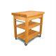 Catskill French Country Small Butcher Block Kitchen Cart In Natural