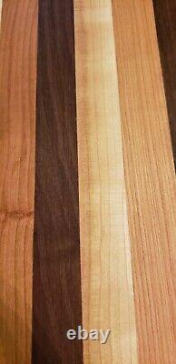 Chef's Large Cherry Walnut Maple Wood Cutting or Charcuterie Board Butcher Block