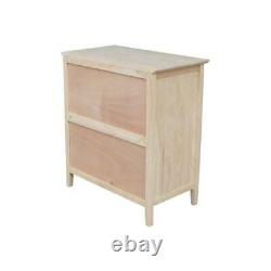 Chest of Drawer 3-Drawer Butcher Block Top Unfinished Wood Classic Style