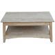 Coffee Table Rectangle Multi-colored Unfinished Wood With Butcher Block Top