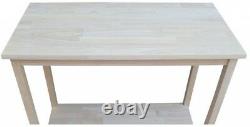 Console Table 29.5 in. H Rectangle Solid Wood Unfinished with Butcher Block Top