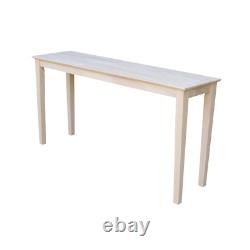 Console Table 60 in. L x 30 in. H Solid Wood Butcher Block Top Unfinished