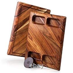 Contour Wood Cutting Board Large Acacia Butcher Block 17x13.1.5 Acacia Wood