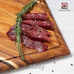 Contour Wood Cutting Board Large Acacia Butcher Block Chopping Board for Kitch