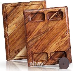 Contour Wood Cutting Board Large Acacia Butcher Block Chopping Board for Kitch