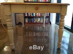 Crate and Barrel Style Farmhouse Table + 2 Chairs butcher block, shabby chic