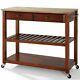Crosley 2 Drawer Natural Wood Top Kitchen Cart In Cherry