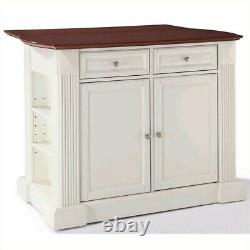 Crosley Coventry Wood Top Drop Leaf Kitchen Island in White