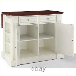 Crosley Coventry Wood Top Drop Leaf Kitchen Island in White