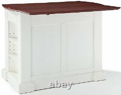 Crosley Furniture Drop Leaf Kitchen Island or Breakfast Bar in White