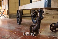 Custom Build Butcher Block Top, KITCHEN ISLAND RR Pallet, Factory Cart Wheels