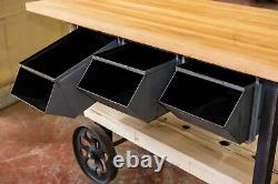 Custom Maple Butcher Block, Kitchen Idland, RR Pallet, Factory Cart Wheels