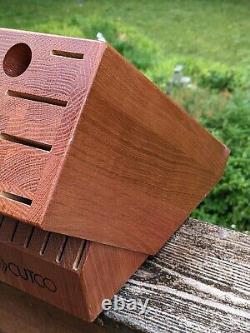 Cutco Butcher Block Honey finish 18 Slots Oak Wood #1748 8.5 X 11