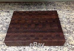 Cutting Board 3 Thick Walnut Butcher Block End Grain 16 X 20 Dark Brown Wood