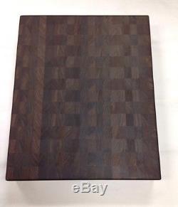Cutting Board 3 Thick Walnut Butcher Block End Grain 16 X 20 Dark Brown Wood
