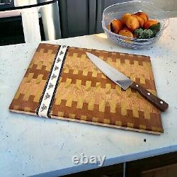 Cutting Board Hardwood End Grain Charcuterie Butcher block 17.25 X 10.5X 1.5