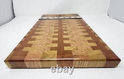 Cutting Board Hardwood End Grain Charcuterie Butcher block 17.25 X 10.5X 1.5