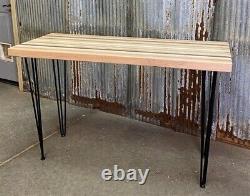 Cutting Board Table, Kitchen Island, Butcher Block Table, Hairpin Legs, Wood, A