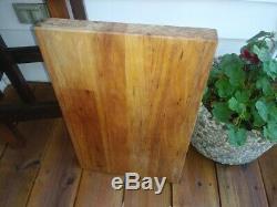 Cutting Board WOOD Butcher Block Vintage Large 19.5 L THICK HEAVY Hardwood