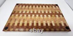 Cutting Chopping Board Hardwood End Grain Butcher block 17.5x11x1.5 Handmade