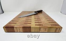 Cutting Chopping Board Hardwood End Grain Hand Made Butcher block 16x10.5x1.5